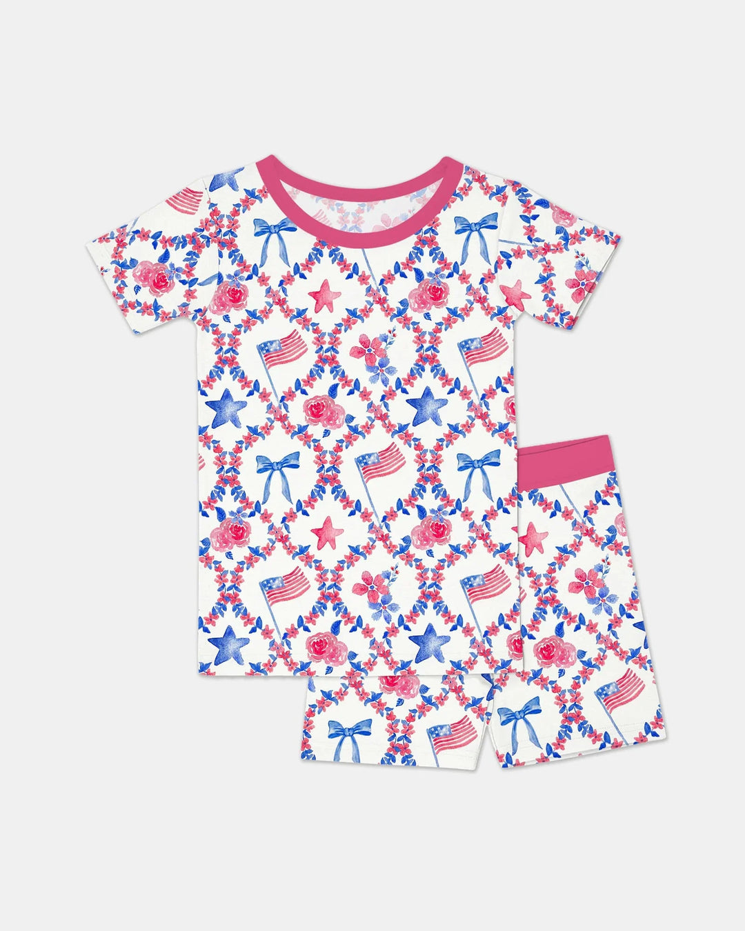 Template Zweiteiliges Pyjama-Set mit kurzen Ärmeln und Shorts