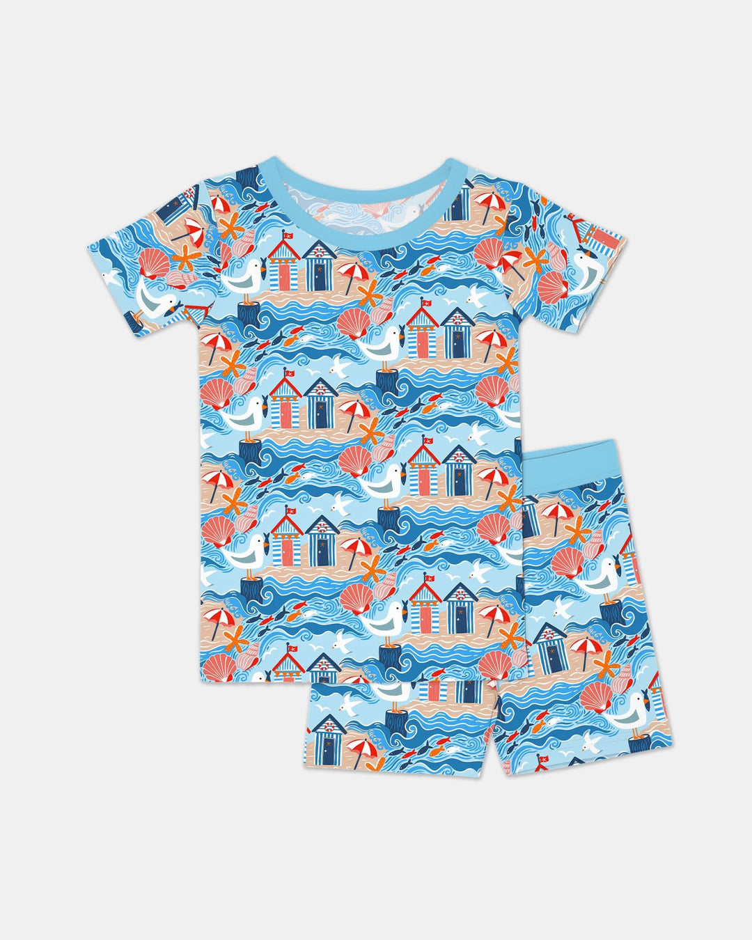 Template Zweiteiliges Pyjama-Set mit kurzen Ärmeln und Shorts