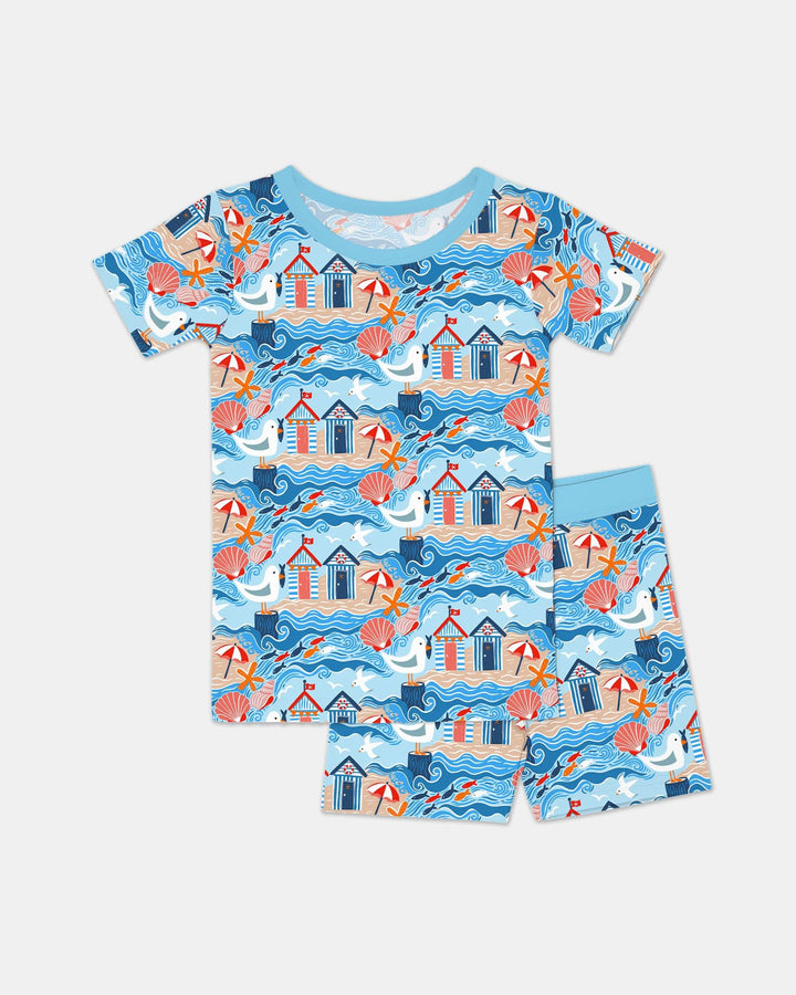 Template Zweiteiliges Pyjama-Set mit kurzen Ärmeln und Shorts