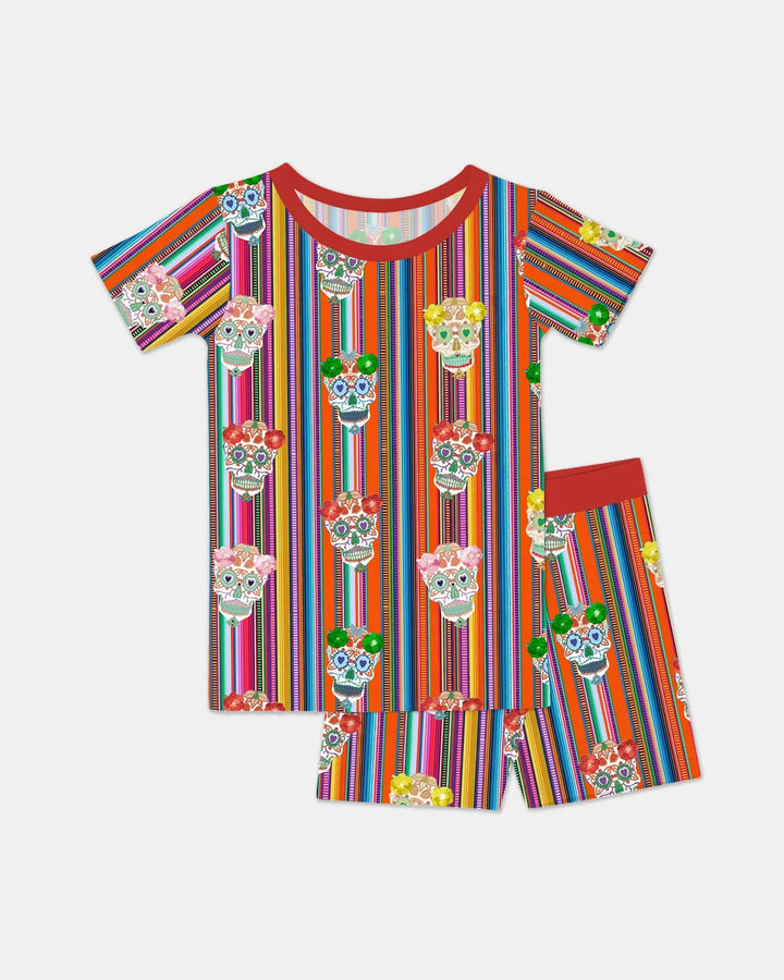 Cinco De Mayo Sparkle Two Piece Short Sleeve Shorts Pajama Set