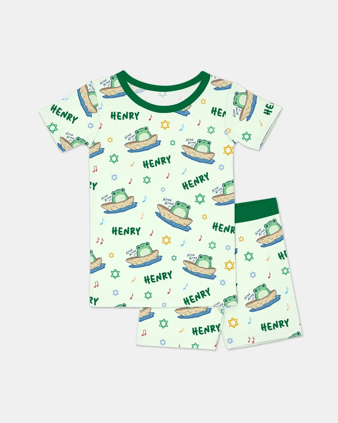 Zweiteiliges Pyjama-Set mit kurzen Ärmeln und Shorts im Sommer-Design