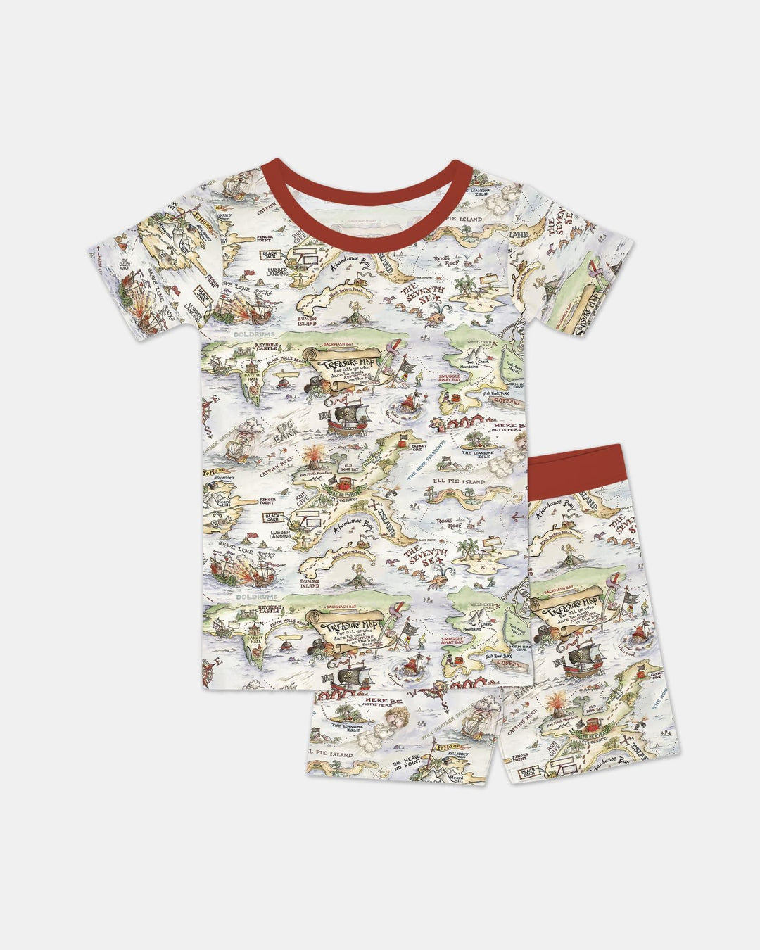 Template Zweiteiliges Pyjama-Set mit kurzen Ärmeln und Shorts
