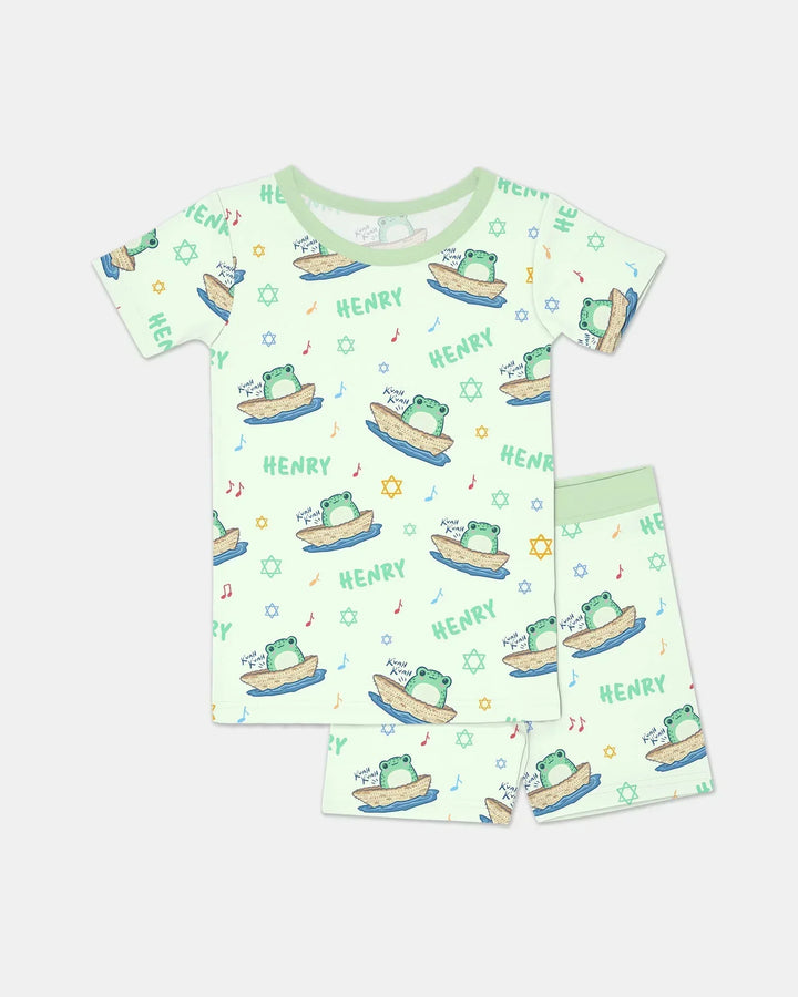 Zweiteiliges Pyjama-Set mit kurzen Ärmeln und Shorts im Sommer-Design