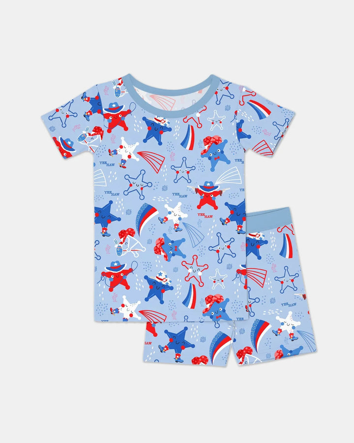 Template Zweiteiliges Pyjama-Set mit kurzen Ärmeln und Shorts