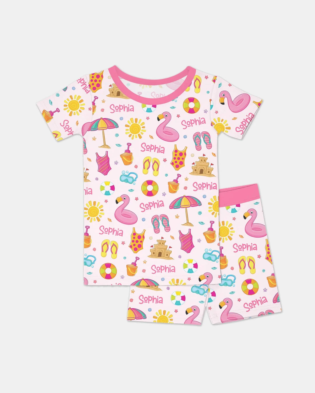 Zweiteiliges Pyjama-Set mit kurzen Ärmeln und Shorts im Sommer-Design