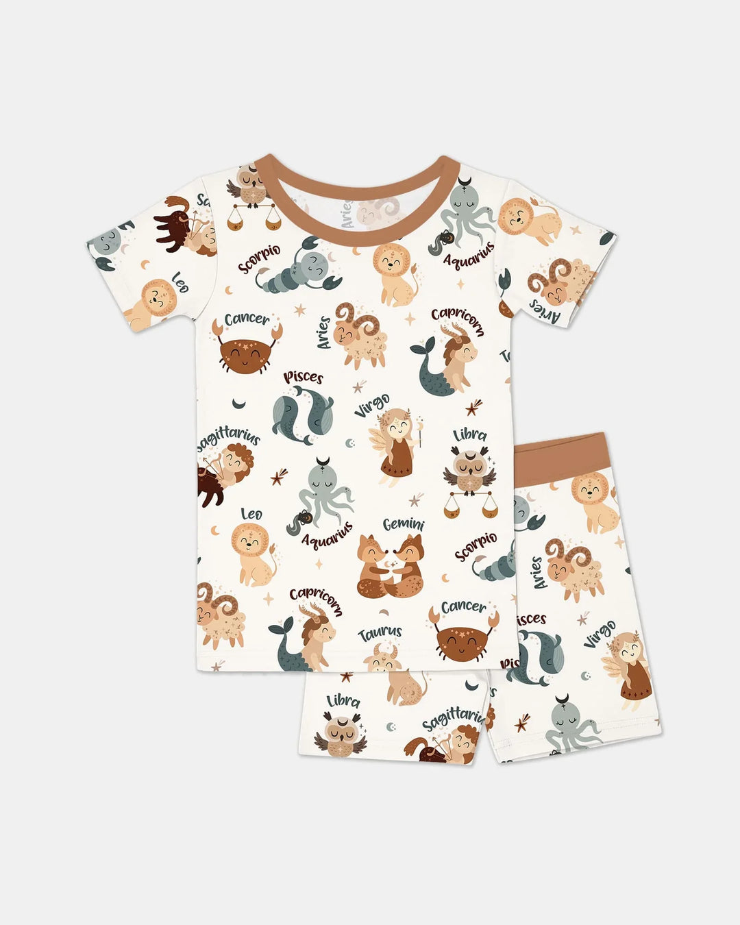 Template Zweiteiliges Pyjama-Set mit kurzen Ärmeln und Shorts