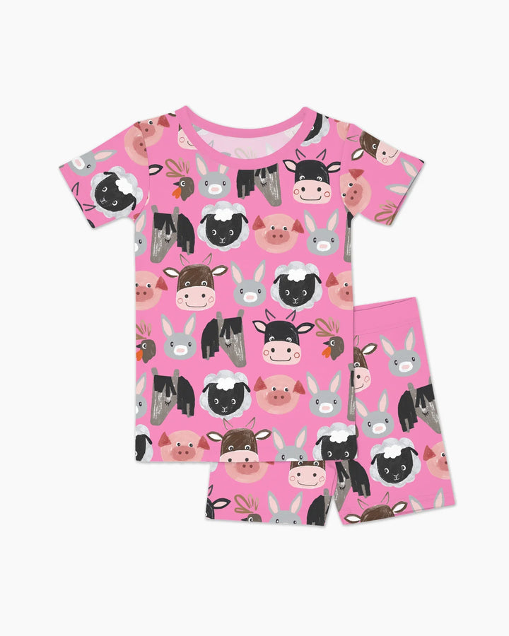 Template Zweiteiliges Pyjama-Set mit kurzen Ärmeln und Shorts