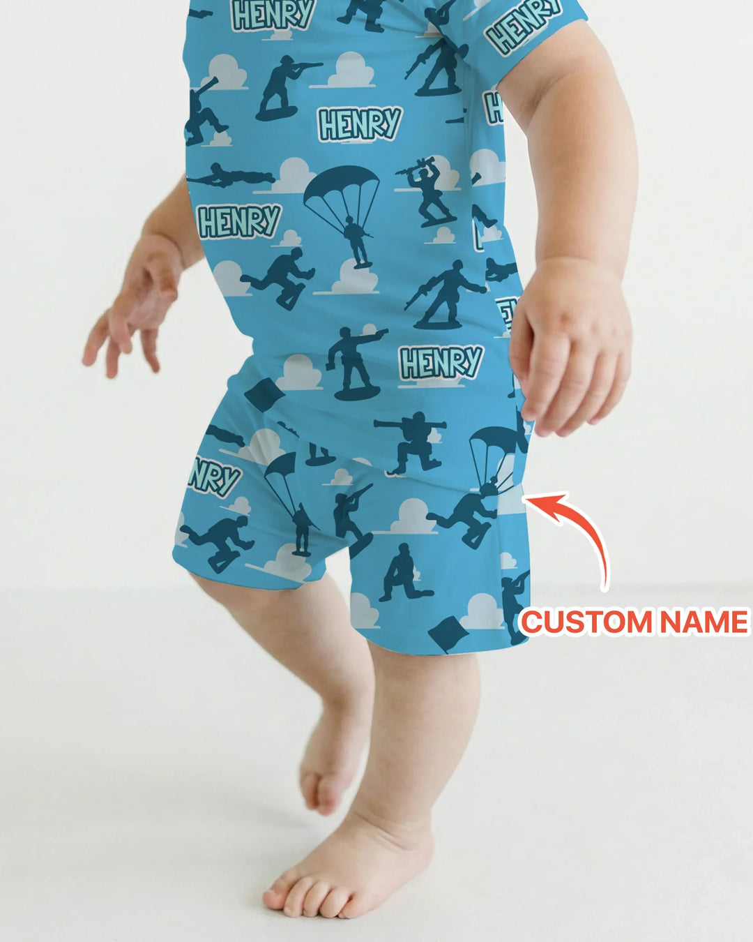Zweiteiliges Pyjama-Set mit kurzen Ärmeln und Shorts im Sommer-Design
