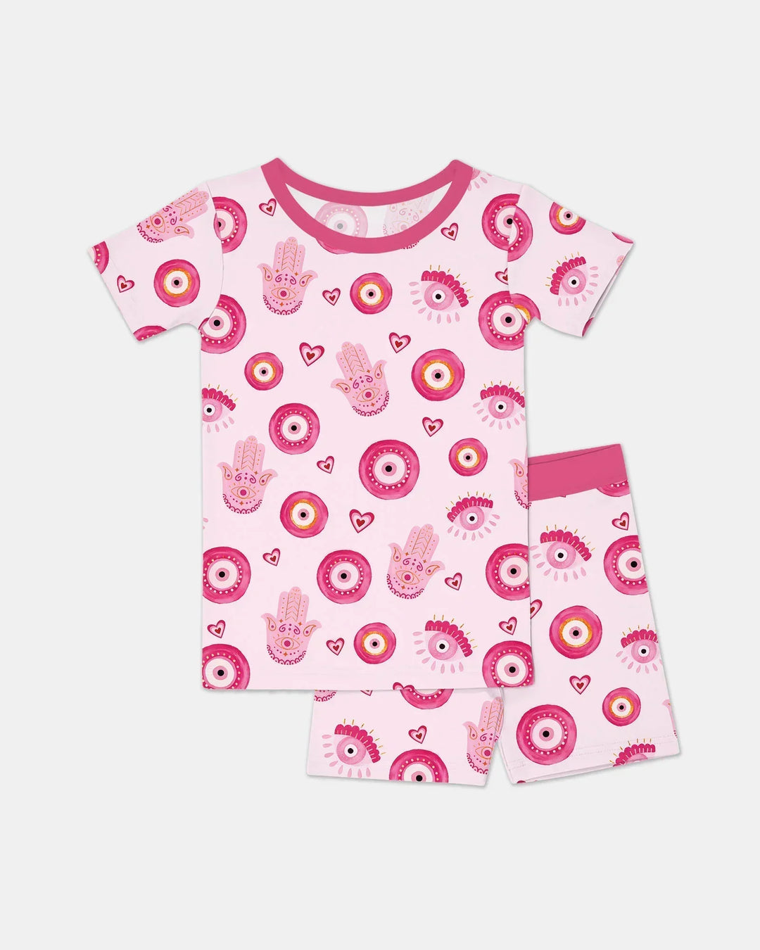 Template Zweiteiliges Pyjama-Set mit kurzen Ärmeln und Shorts