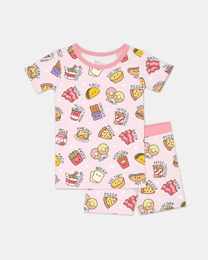 Template Zweiteiliges Pyjama-Set mit kurzen Ärmeln und Shorts