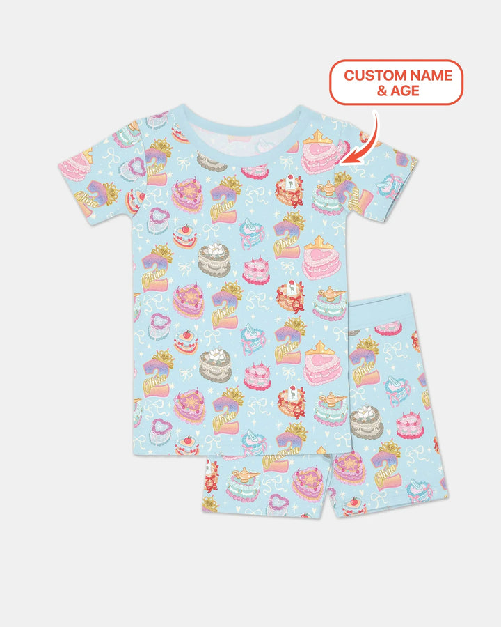 Zweiteiliges Pyjama-Set mit kurzen Ärmeln und Shorts im Sommer-Design