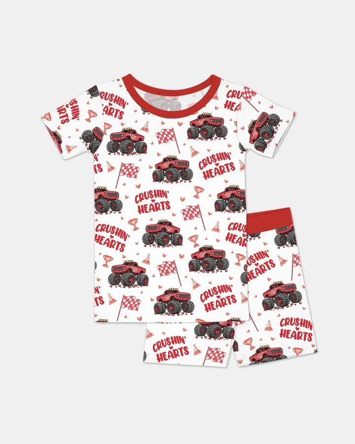 Template Zweiteiliges Pyjama-Set mit kurzen Ärmeln und Shorts