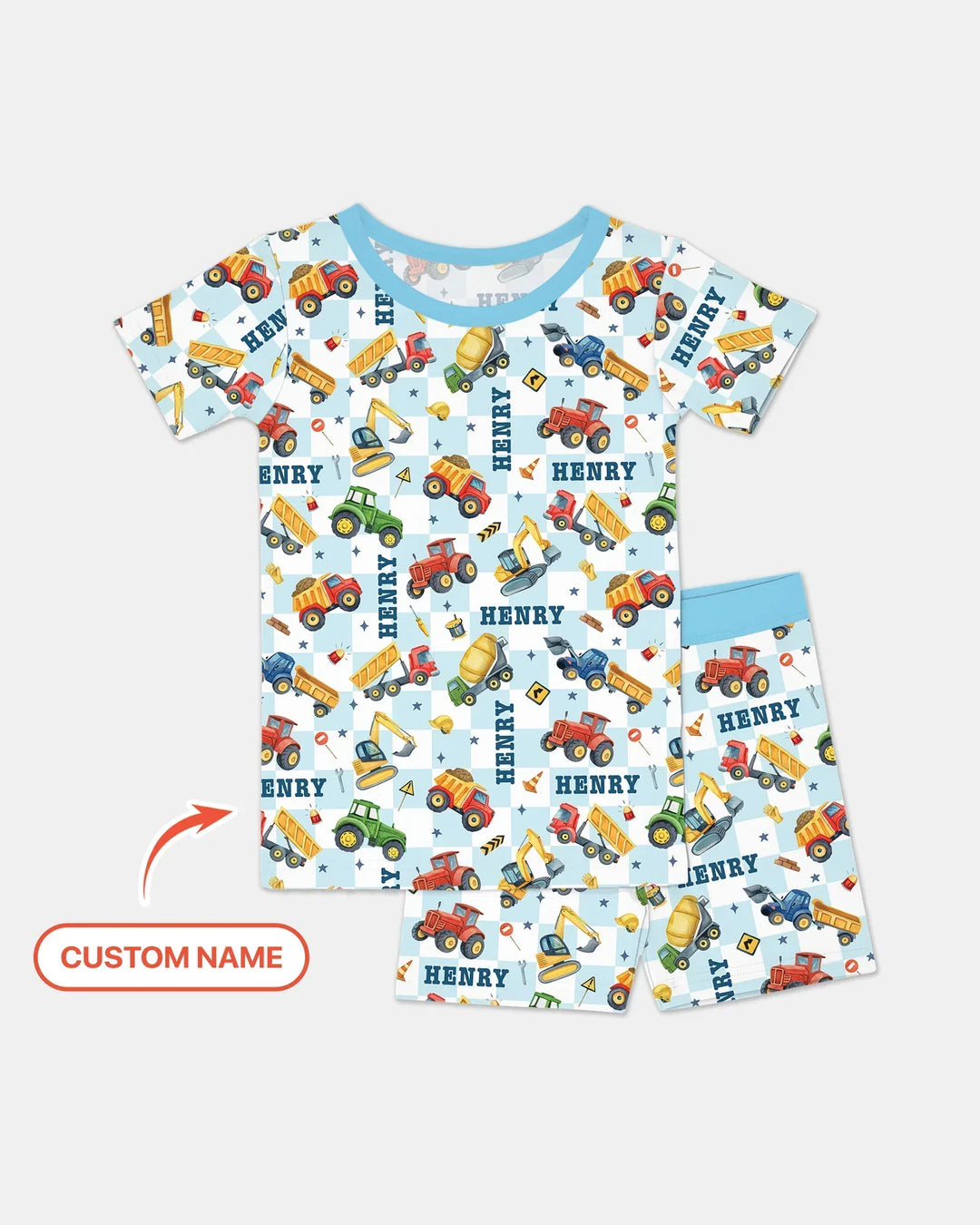 Zweiteiliges Pyjama-Set mit kurzen Ärmeln und Shorts im Sommer-Design