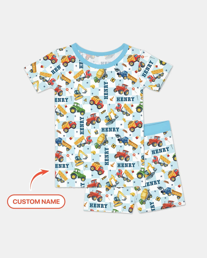 Zweiteiliges Pyjama-Set mit kurzen Ärmeln und Shorts im Sommer-Design