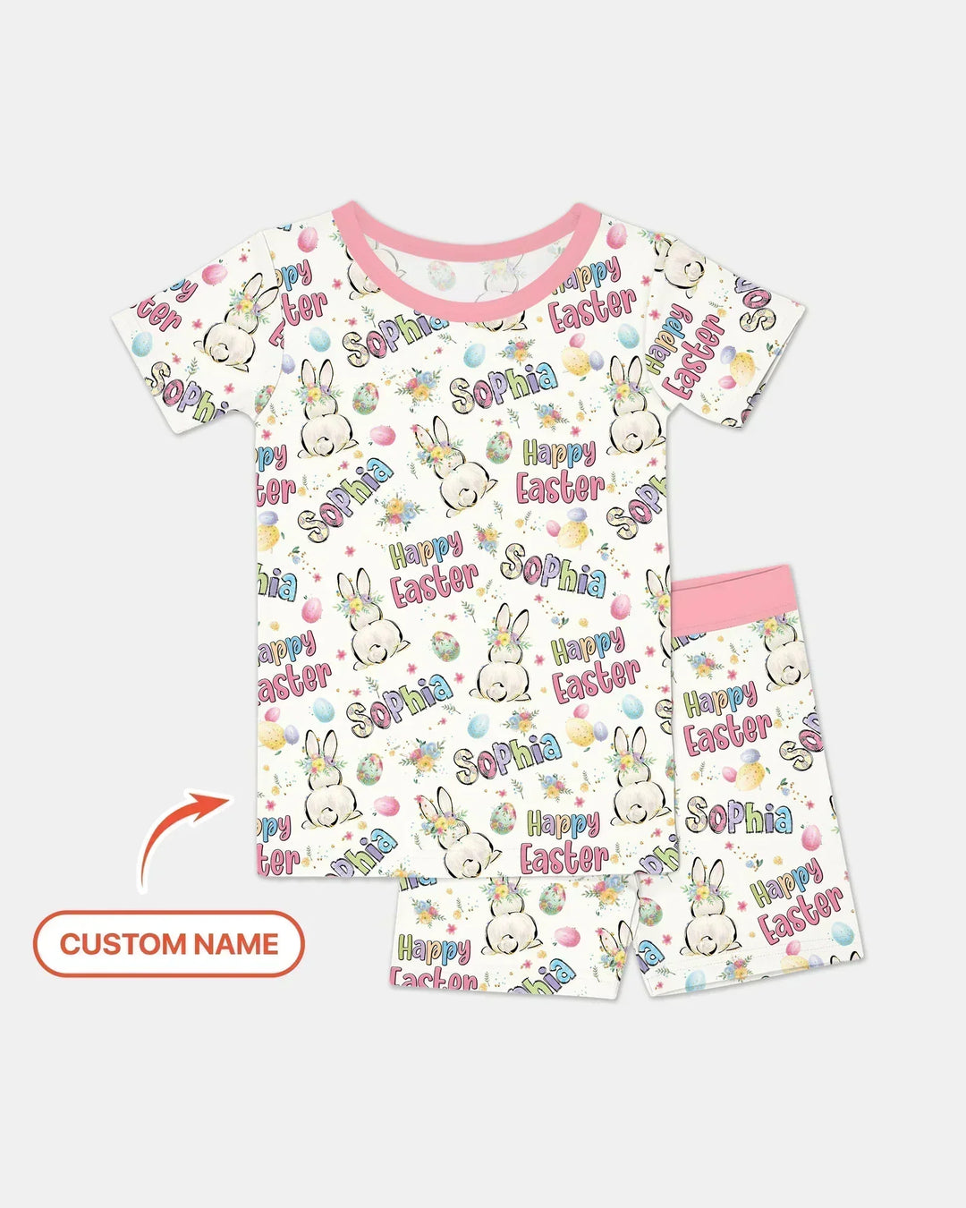 Zweiteiliges Pyjama-Set mit kurzen Ärmeln und Shorts im Sommer-Design