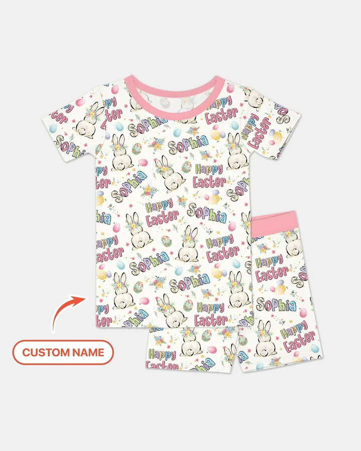 Zweiteiliges Pyjama-Set mit kurzen Ärmeln und Shorts im Sommer-Design