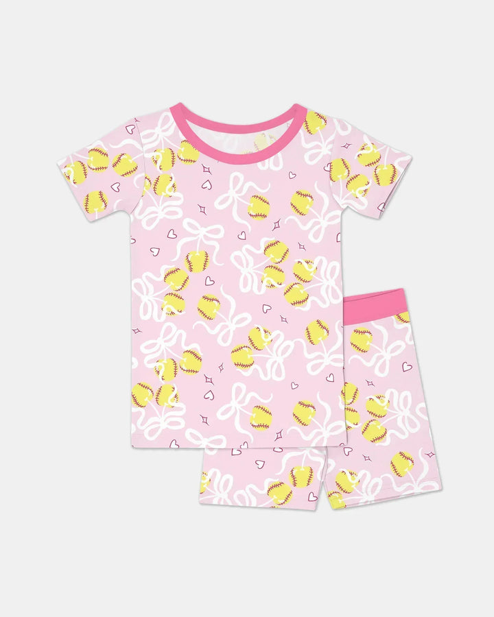 Zweiteiliges Pyjama-Set mit kurzen Ärmeln und Shorts im Sommer-Design