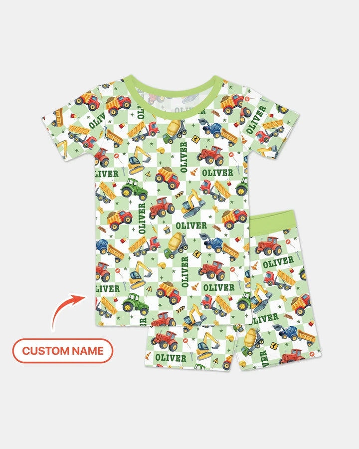 Zweiteiliges Pyjama-Set mit kurzen Ärmeln und Shorts im Sommer-Design