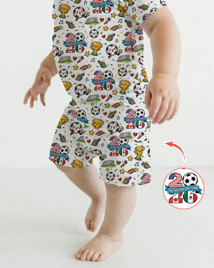 Template Zweiteiliges Pyjama-Set mit kurzen Ärmeln und Shorts