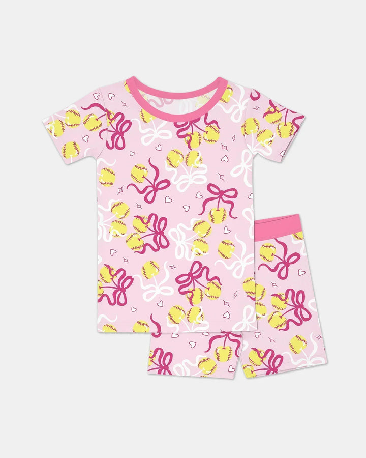 Zweiteiliges Pyjama-Set mit kurzen Ärmeln und Shorts im Sommer-Design