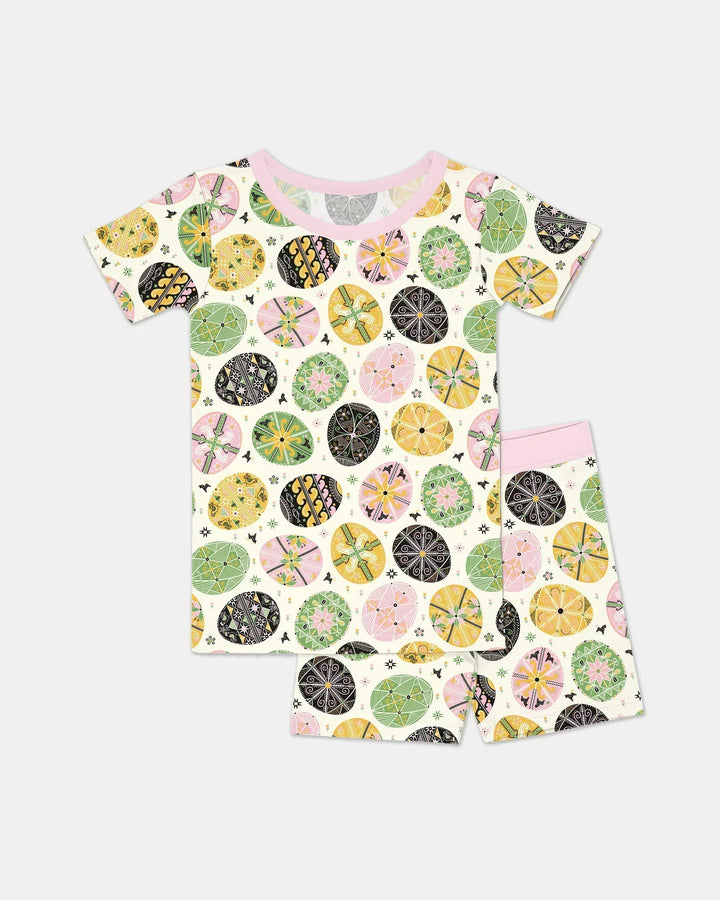 Template Zweiteiliges Pyjama-Set mit kurzen Ärmeln und Shorts