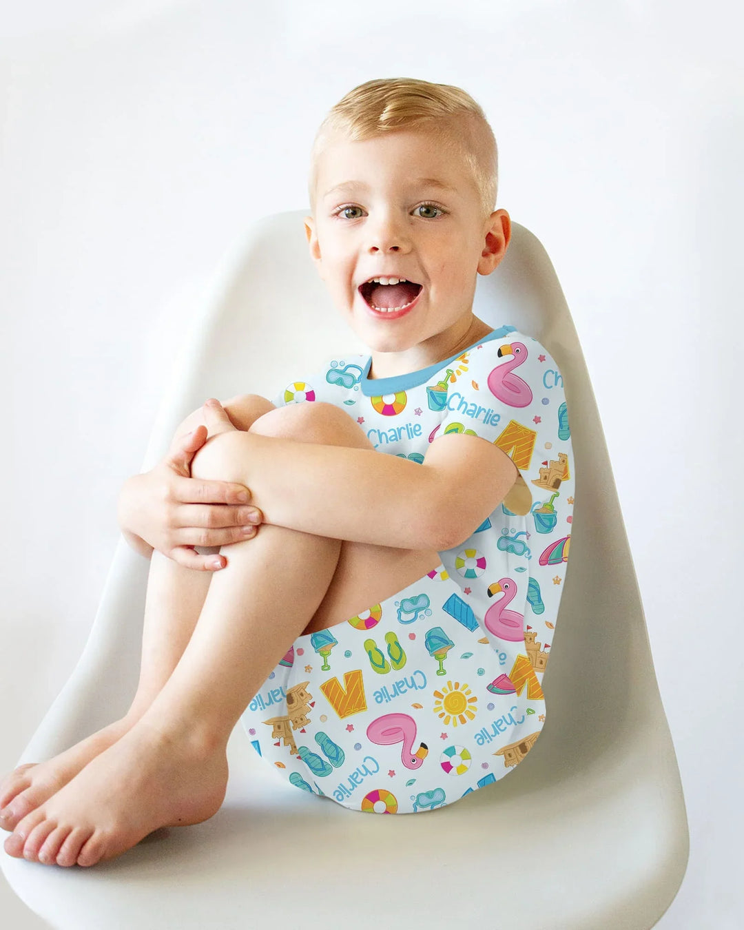 Zweiteiliges Pyjama-Set mit kurzen Ärmeln und Shorts im Sommer-Design