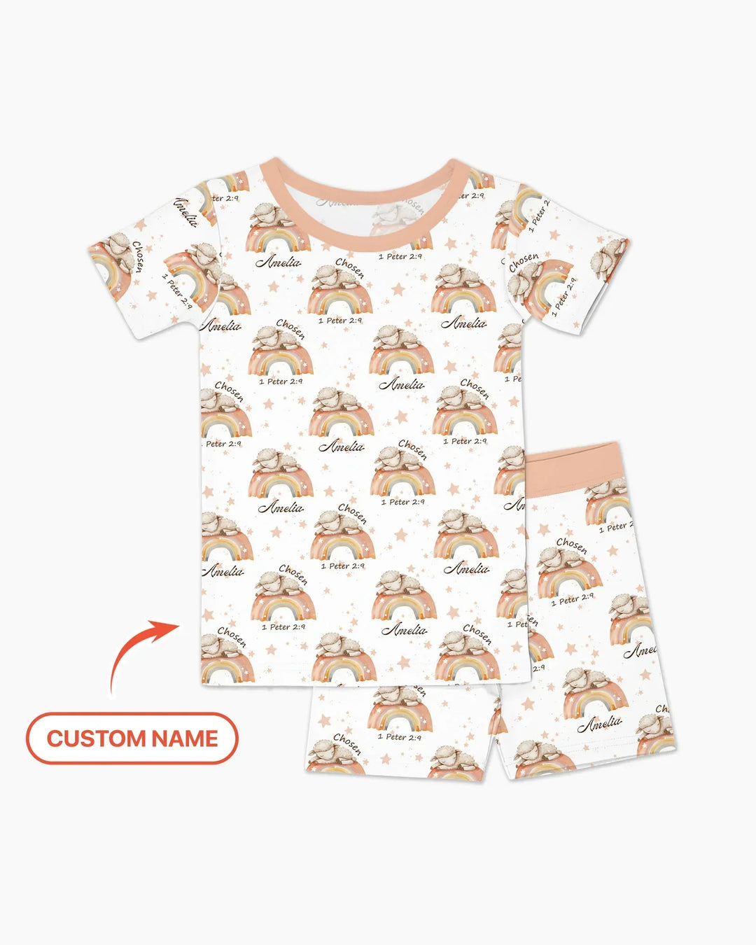 Zweiteiliges Pyjama-Set mit kurzen Ärmeln und Shorts im Sommer-Design
