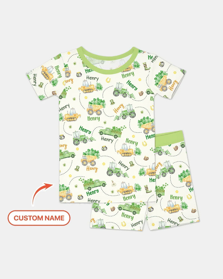Zweiteiliges Pyjama-Set mit kurzen Ärmeln und Shorts im Sommer-Design