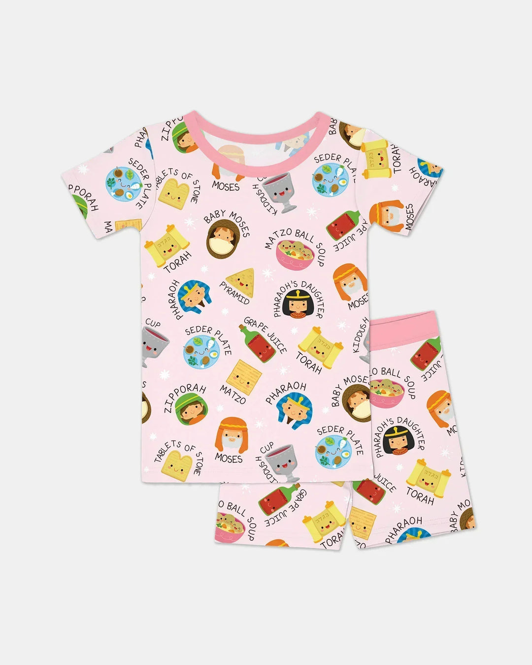 Template Zweiteiliges Pyjama-Set mit kurzen Ärmeln und Shorts
