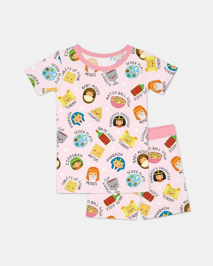 Template Zweiteiliges Pyjama-Set mit kurzen Ärmeln und Shorts