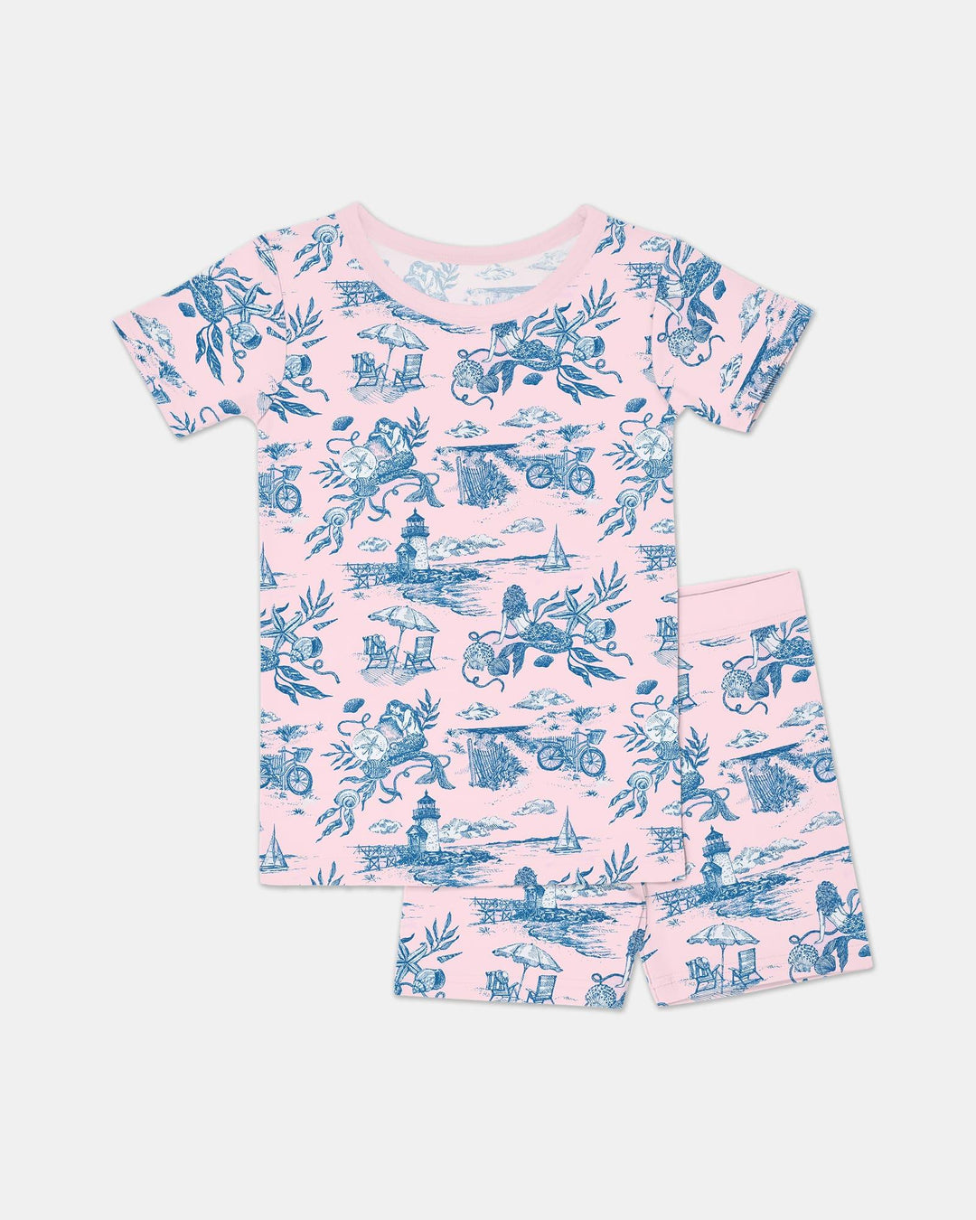 Template Zweiteiliges Pyjama-Set mit kurzen Ärmeln und Shorts
