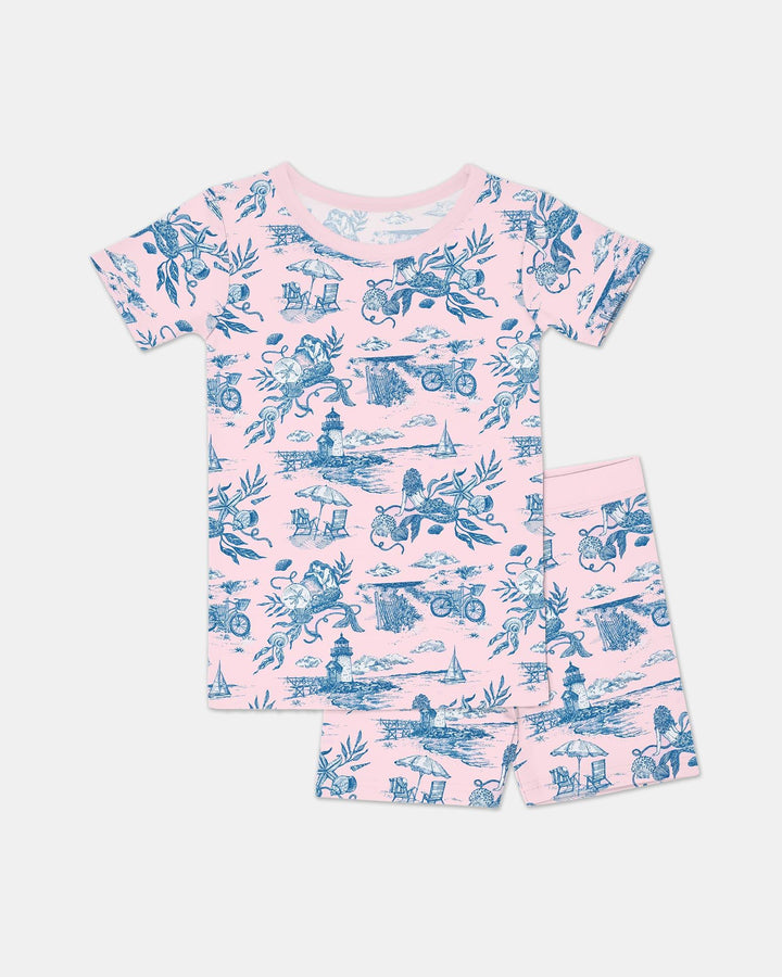 Template Zweiteiliges Pyjama-Set mit kurzen Ärmeln und Shorts