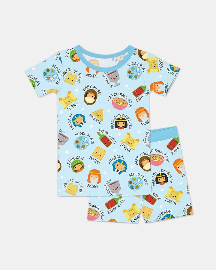 Template Zweiteiliges Pyjama-Set mit kurzen Ärmeln und Shorts