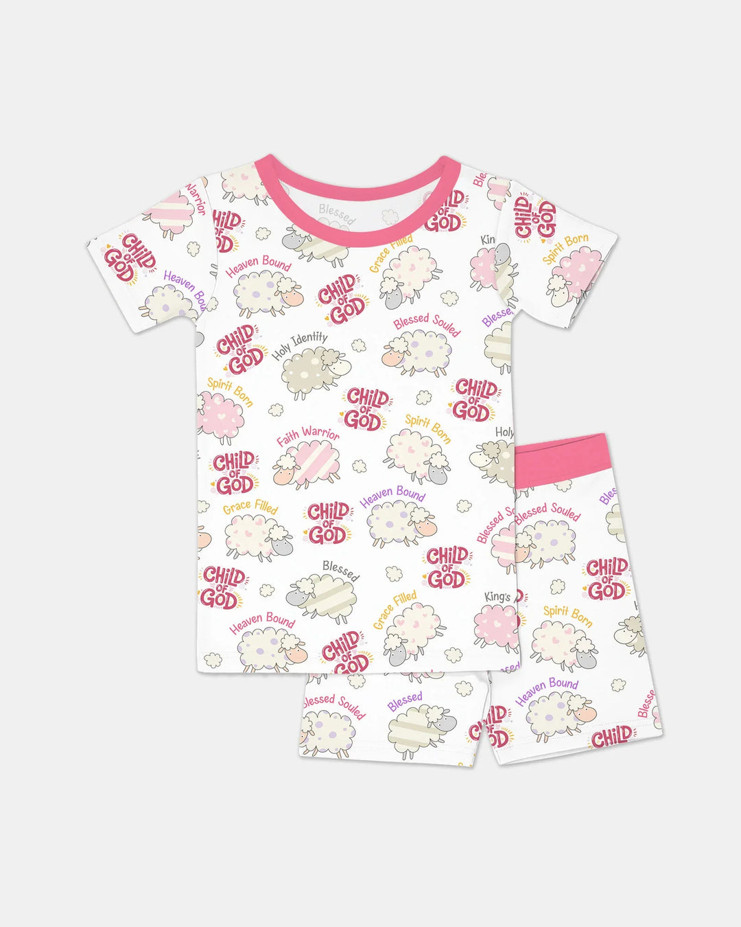 A Child Of God Girl Bamboo Two Piece Short Sleeve Shorts Pajama Set