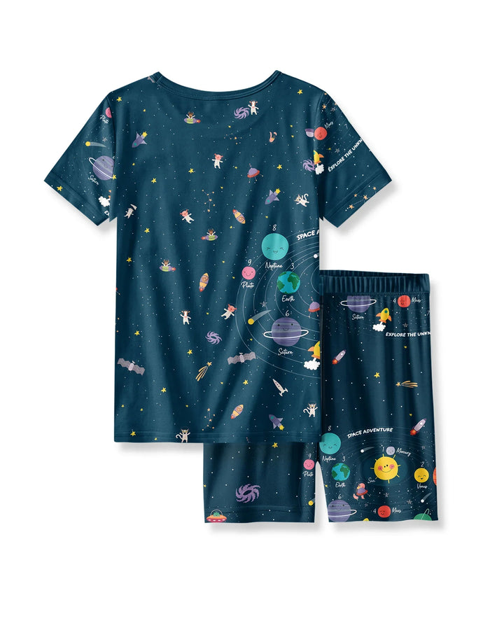 Schlafanzug-Set zweiteilig, kurze Ärmel, kurze Hose, Bambus
