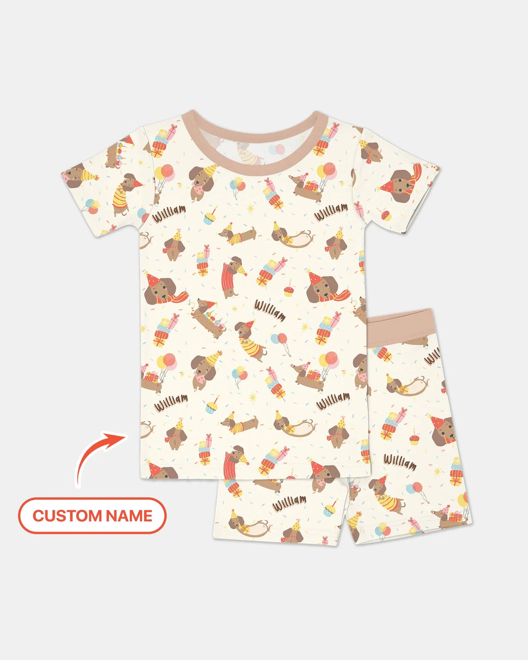 Zweiteiliges Pyjama-Set mit kurzen Ärmeln und Shorts im Sommer-Design
