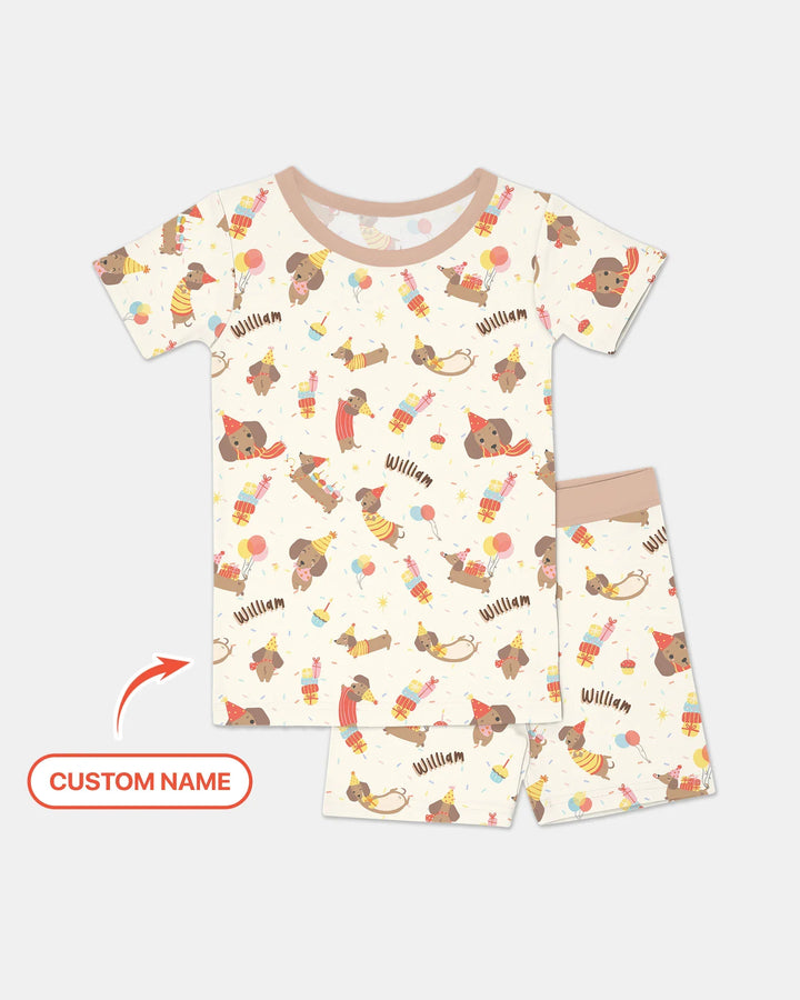Zweiteiliges Pyjama-Set mit kurzen Ärmeln und Shorts im Sommer-Design