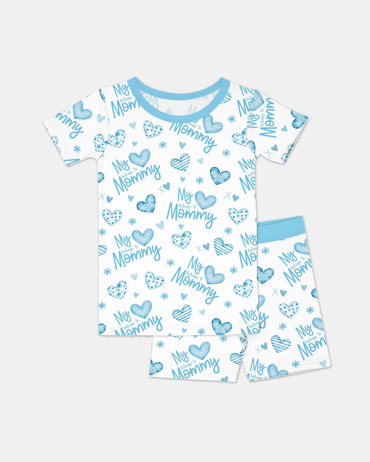 Template Zweiteiliges Pyjama-Set mit kurzen Ärmeln und Shorts