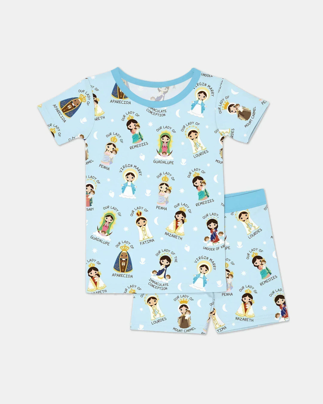 Little Marian Blessings Bamboo Two Piece Short Sleeve Shorts Pajama Set
