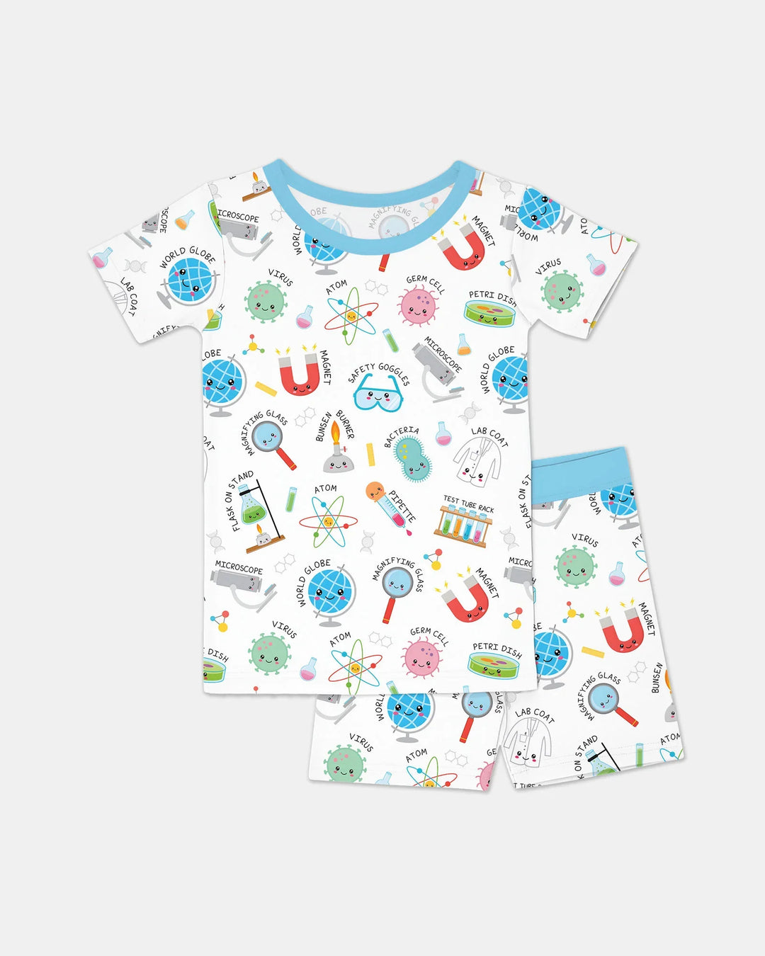 Template Zweiteiliges Pyjama-Set mit kurzen Ärmeln und Shorts