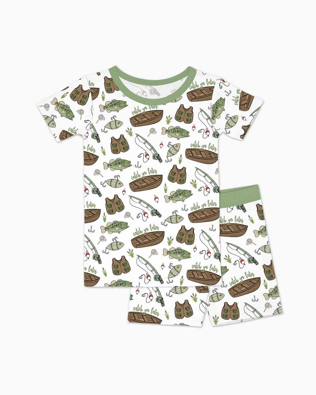 Template Zweiteiliges Pyjama-Set mit kurzen Ärmeln und Shorts