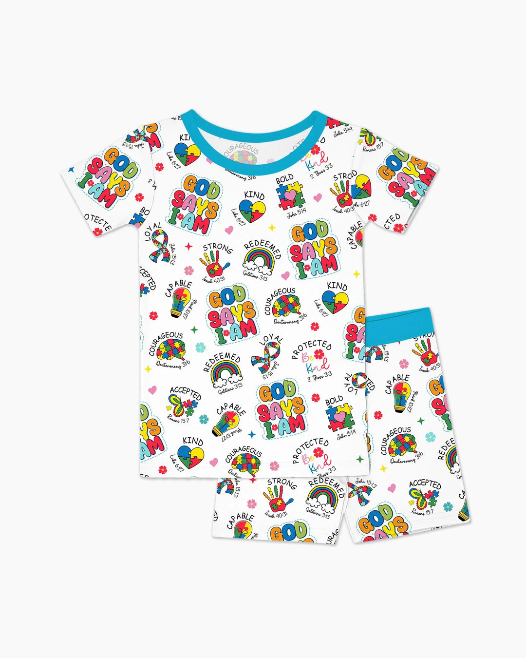 Template Zweiteiliges Pyjama-Set mit kurzen Ärmeln und Shorts