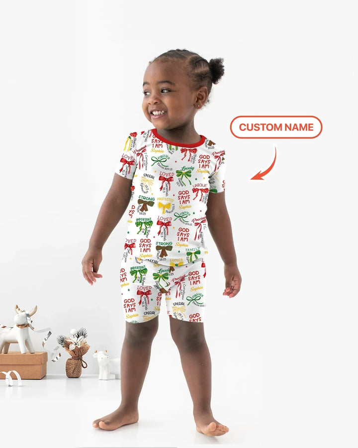 Zweiteiliges Pyjama-Set mit kurzen Ärmeln und Shorts im Sommer-Design