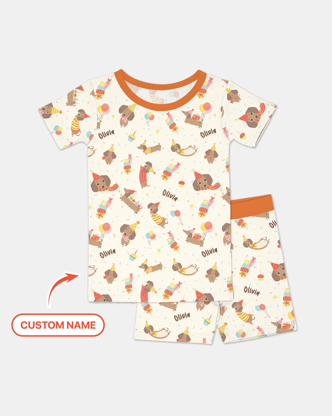 Zweiteiliges Pyjama-Set mit kurzen Ärmeln und Shorts im Sommer-Design