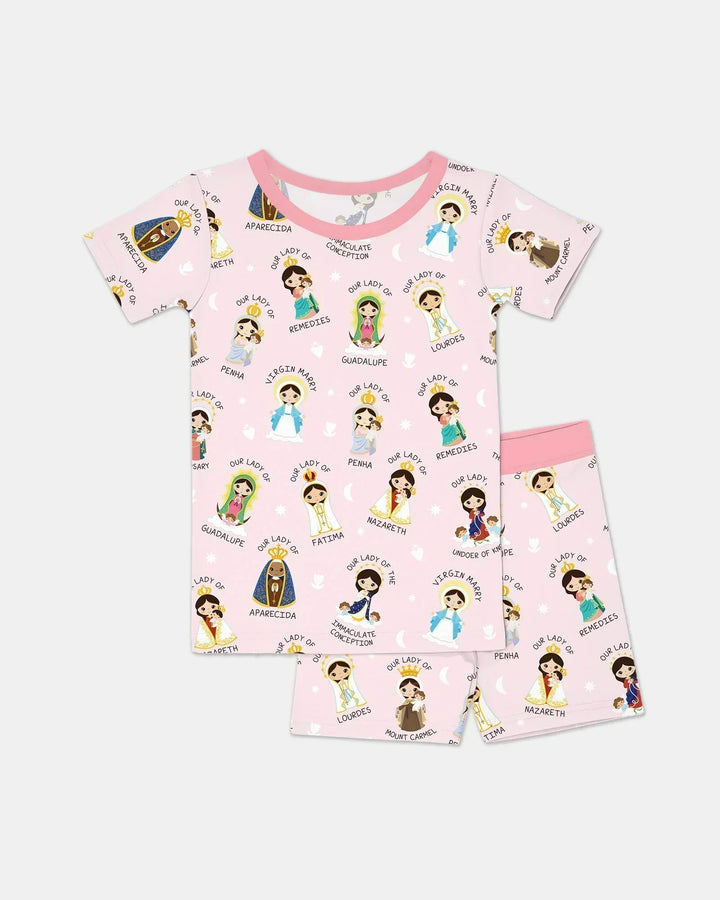 Little Marian Blessings Bamboo Two Piece Short Sleeve Shorts Pajama Set