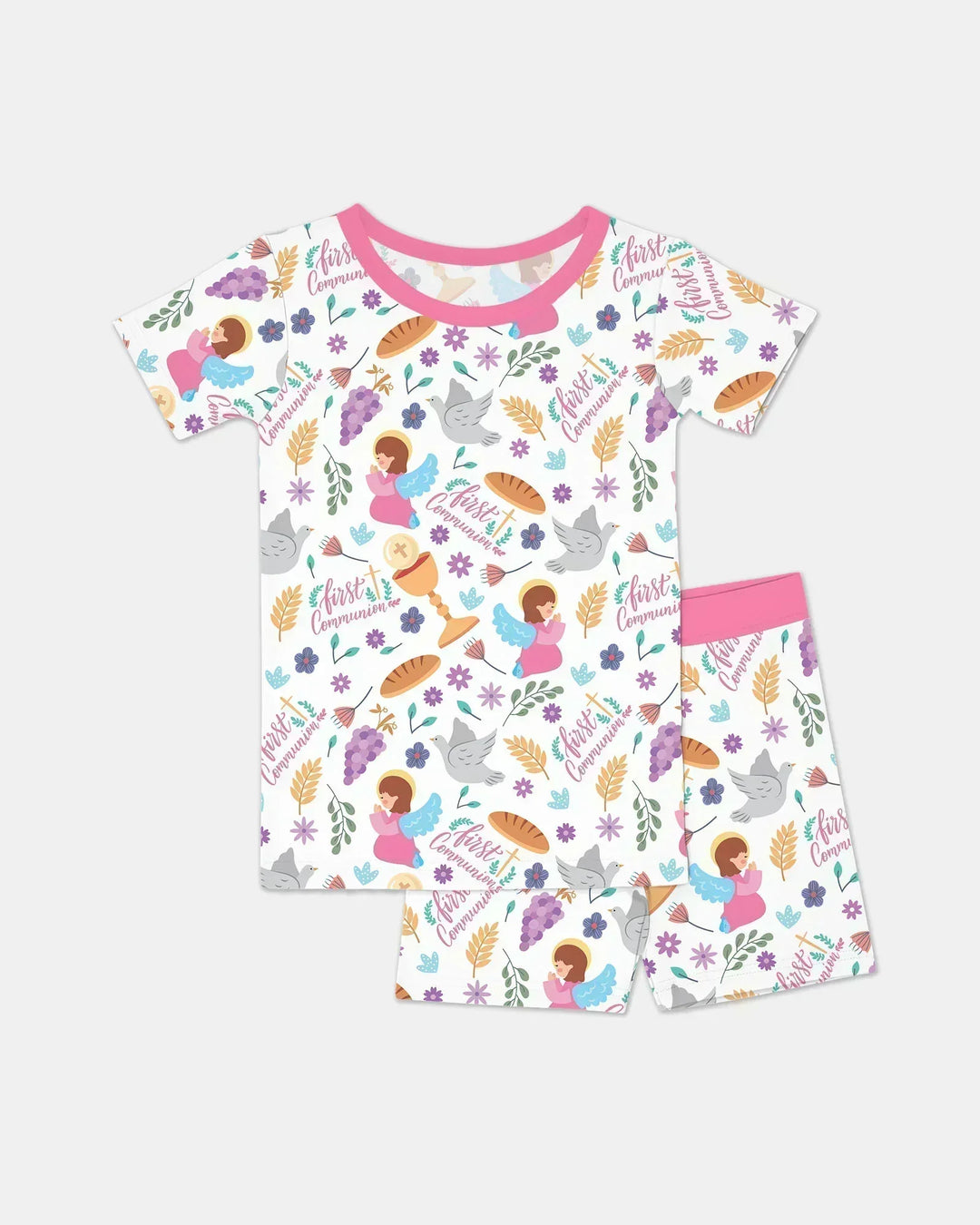 Template Zweiteiliges Pyjama-Set mit kurzen Ärmeln und Shorts