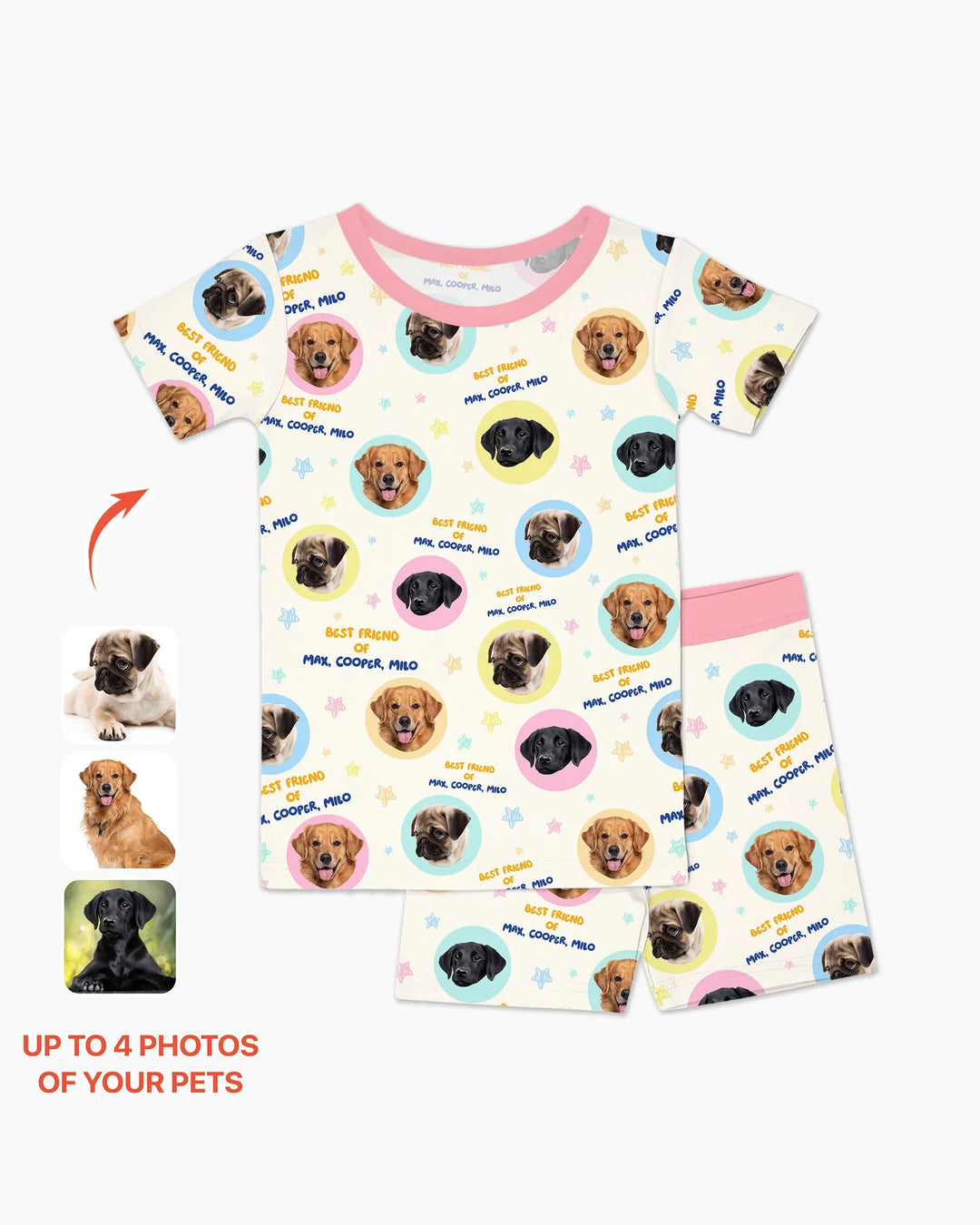 Zweiteiliges Pyjama-Set mit kurzen Ärmeln und Shorts im Sommer-Design