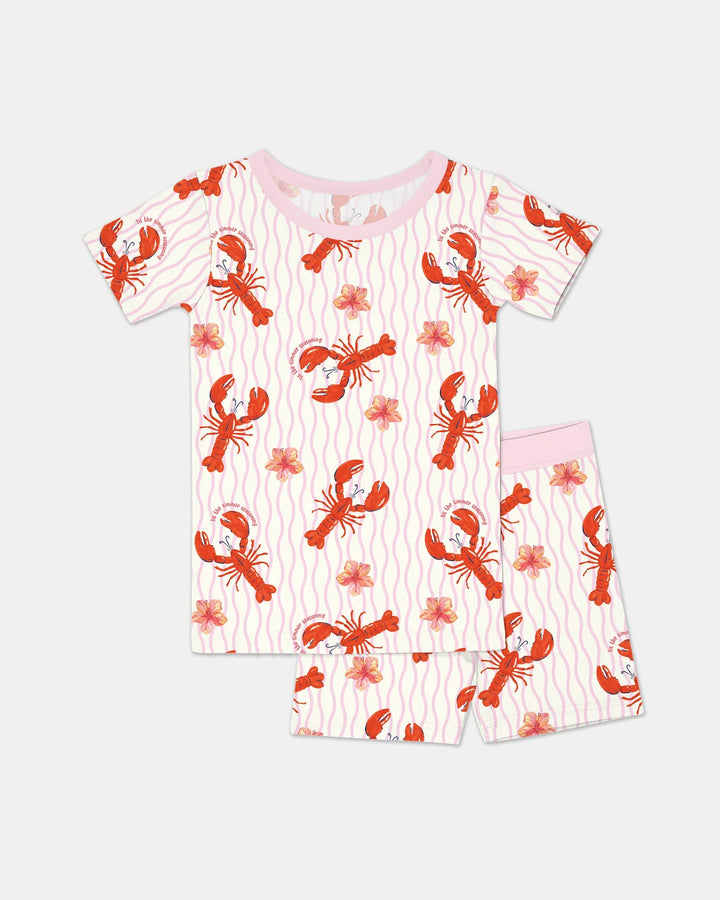 Crawfish Pinch Bamboo Two Piece Short Sleeve Shorts Pajama Set