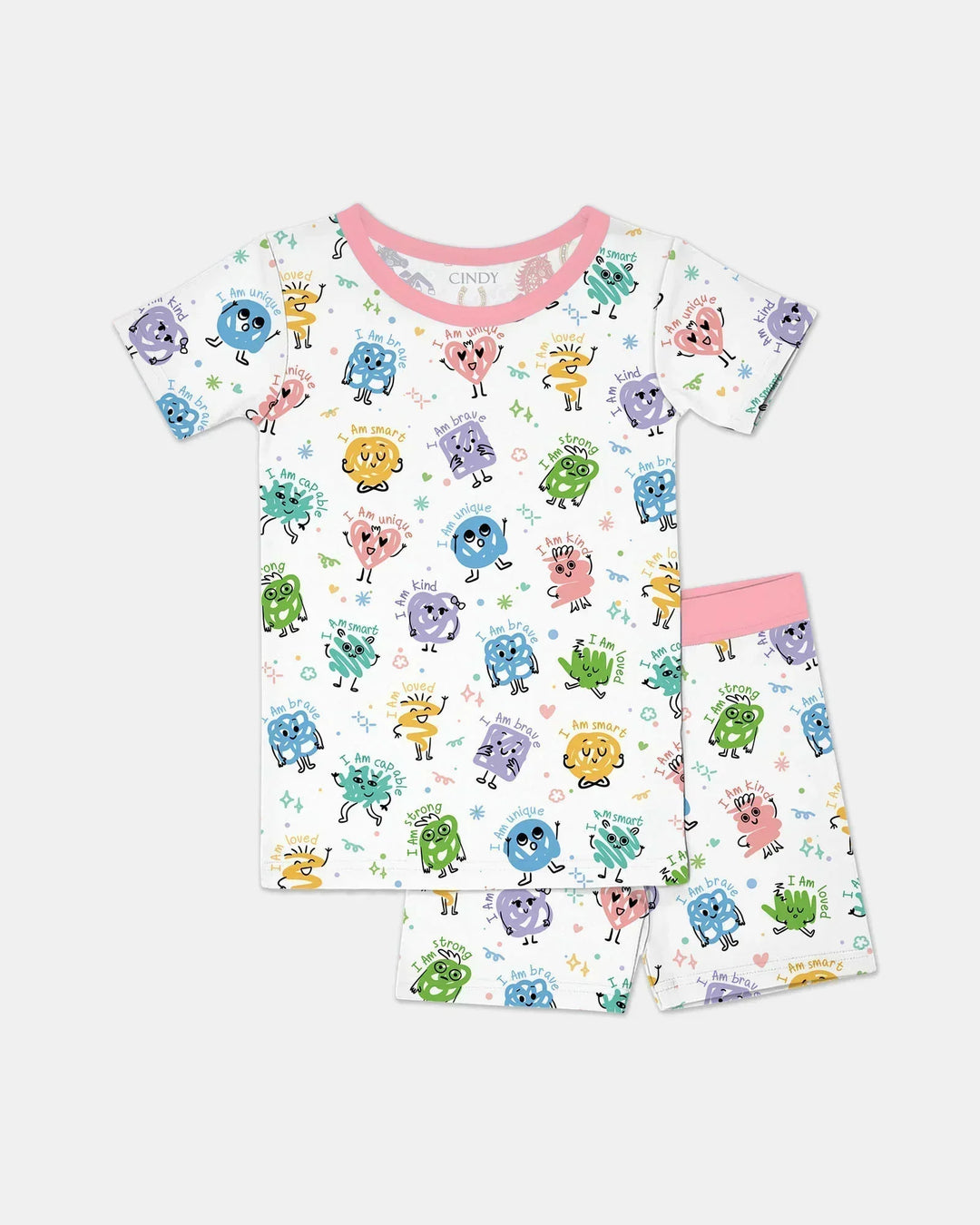 Template Zweiteiliges Pyjama-Set mit kurzen Ärmeln und Shorts