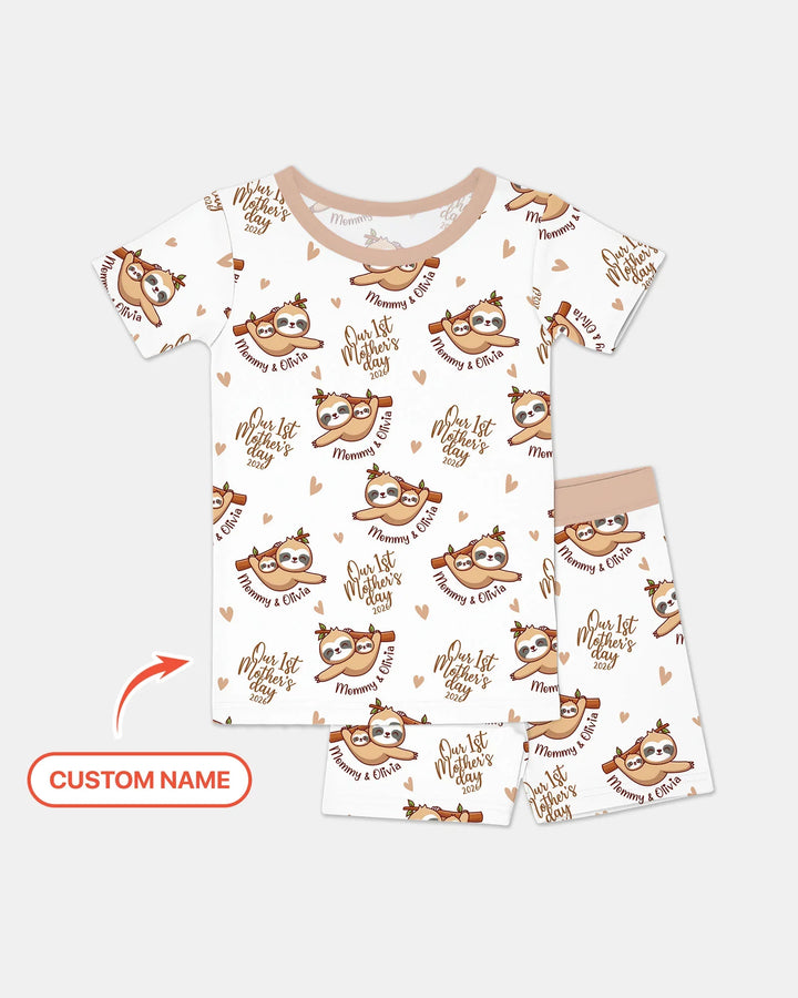 Zweiteiliges Pyjama-Set mit kurzen Ärmeln und Shorts im Sommer-Design
